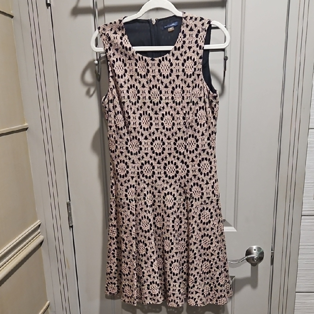 Tommy Hilfiger Beige and Black Lace Mini Dress